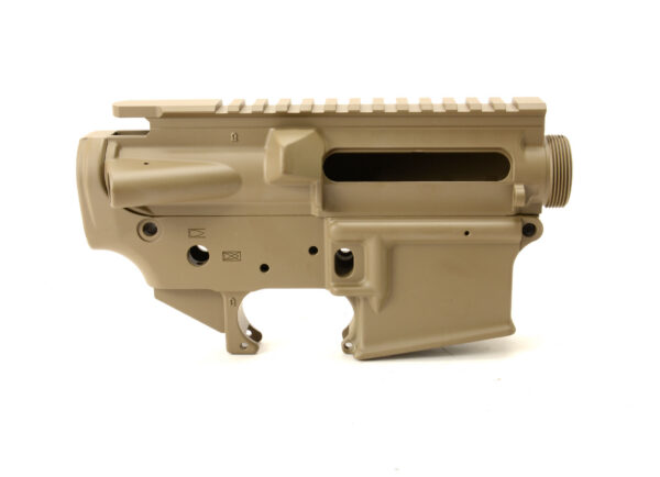 BKF AR15 Stripped Cerakoted Receiver Set (No Logo) - FDE Cerakote