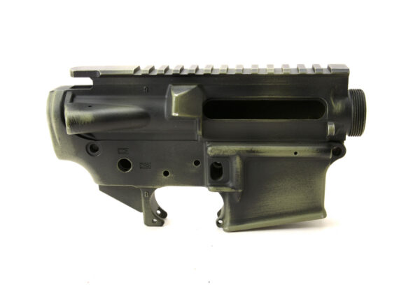 BKF AR15 Stripped Cerakoted Receiver Set (No Logo) - Forest Battleworn