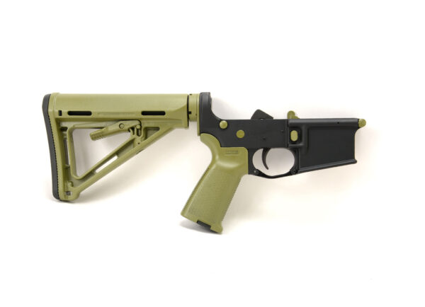 BKF AR15 Complete MOE Lower Receiver - Bazooka Green Cerakote Accents