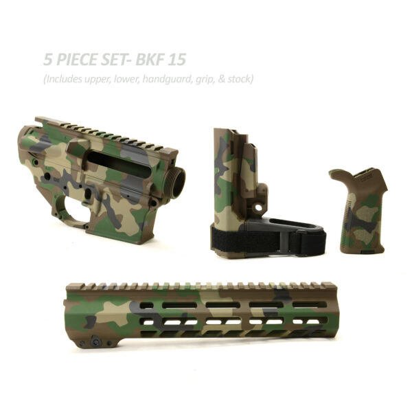 BKF AR15 Cerakoted 9.875" SBA3 Builder Set - M81 Woodland