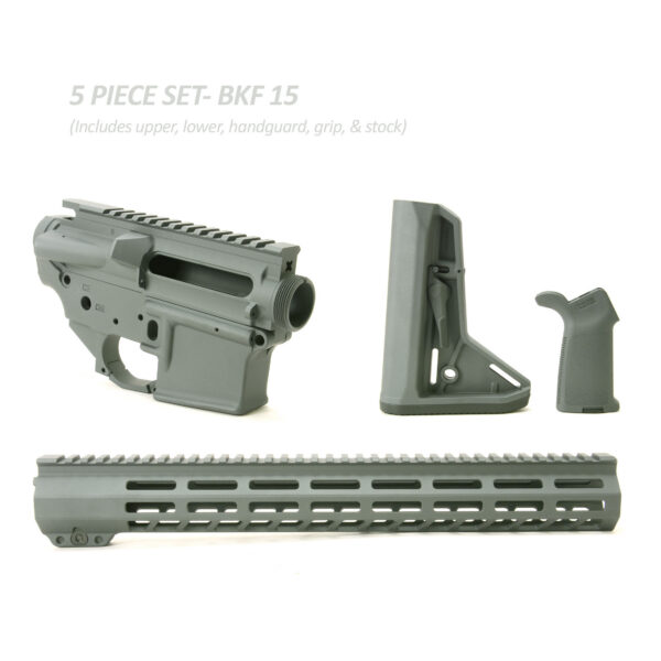 BKF AR15 Cerakoted 15" Moe Builder Set - Sig Grey Cerakote