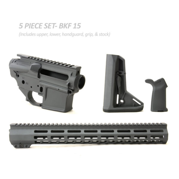 BKF AR15 Cerakoted 15" Moe Builder Set - Sniper Grey Cerakote