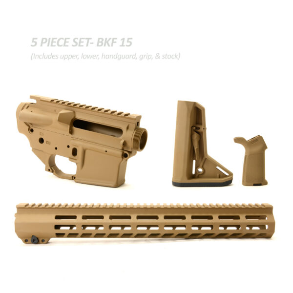 BKF AR15 Cerakoted 15" Moe Builder Set - Troy Coyote Tan Cerakote