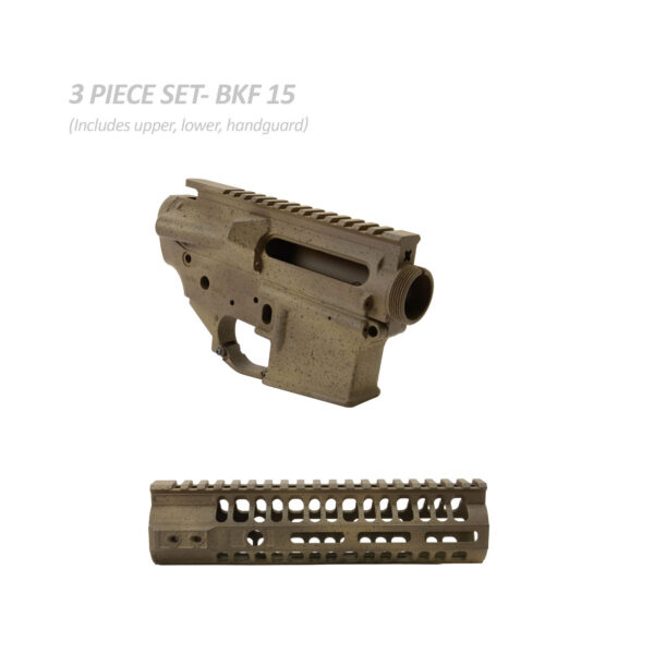 BKF AR15 3-Piece Cerakoted 8" Builder Set - Brown Battleworn