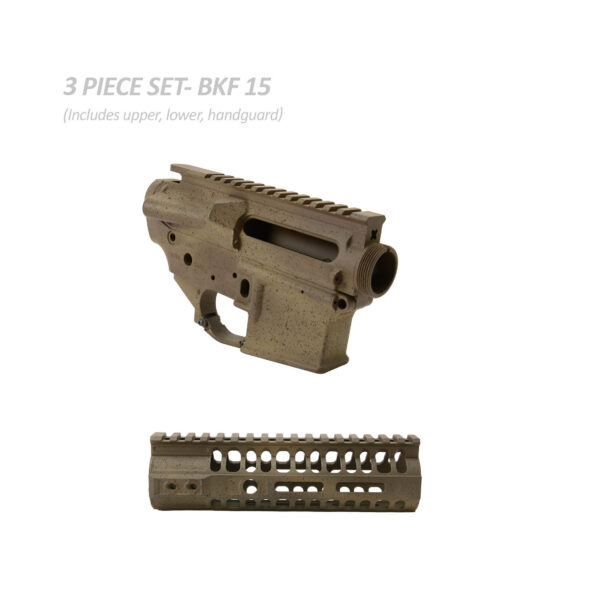 BKF AR15 3-Piece Cerakoted 7" Builder Set - Brown Battleworn