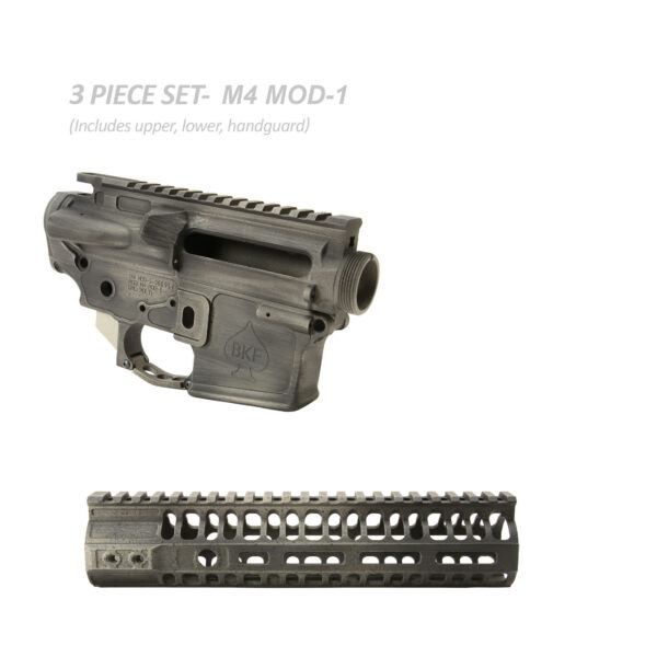 BKF M4 MOD-1 3-Piece Cerakoted 9" Builder Set - Titanium Battleworn