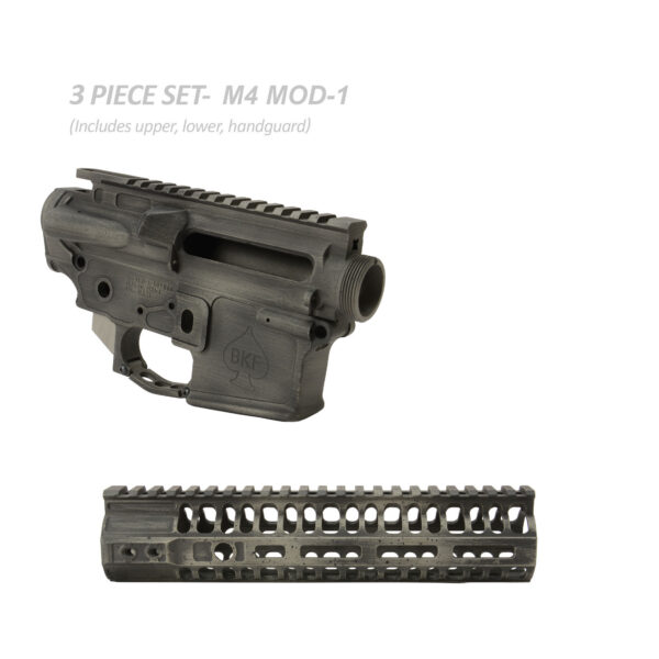 BKF M4 MOD-1 3-Piece Cerakoted 9" Builder Set - Titanium Battleworn